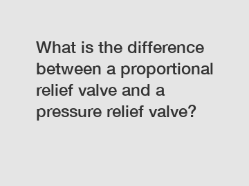 What is the difference between a proportional relief valve and a pressure relief valve?