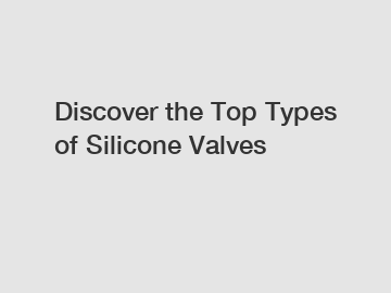 Discover the Top Types of Silicone Valves