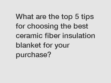 What are the top 5 tips for choosing the best ceramic fiber insulation blanket for your purchase?