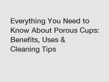 Everything You Need to Know About Porous Cups: Benefits, Uses & Cleaning Tips