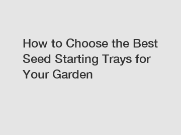 How to Choose the Best Seed Starting Trays for Your Garden