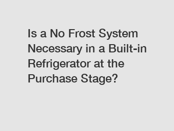 Is a No Frost System Necessary in a Built-in Refrigerator at the Purchase Stage?