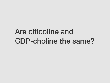 Are citicoline and CDP-choline the same?