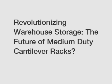Revolutionizing Warehouse Storage: The Future of Medium Duty Cantilever Racks?