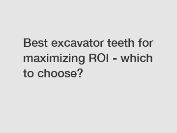 Best excavator teeth for maximizing ROI - which to choose?