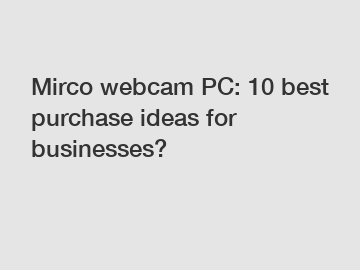 Mirco webcam PC: 10 best purchase ideas for businesses?