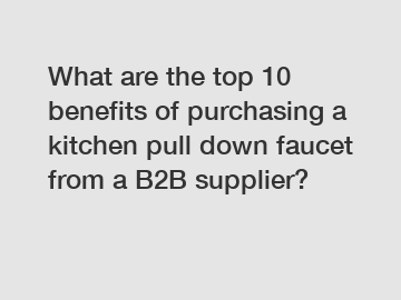 What are the top 10 benefits of purchasing a kitchen pull down faucet from a B2B supplier?