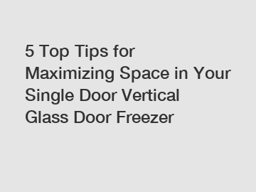 5 Top Tips for Maximizing Space in Your Single Door Vertical Glass Door Freezer