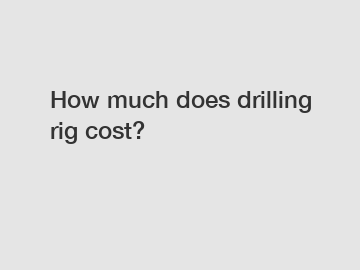 How much does drilling rig cost?