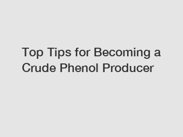 Top Tips for Becoming a Crude Phenol Producer