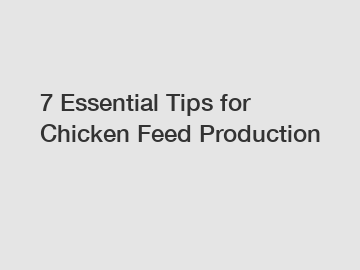 7 Essential Tips for Chicken Feed Production