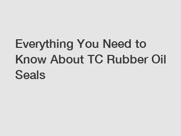 Everything You Need to Know About TC Rubber Oil Seals