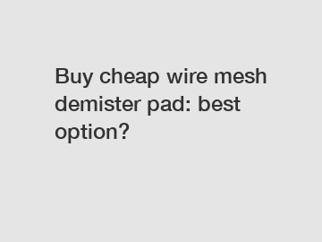 Buy cheap wire mesh demister pad: best option?