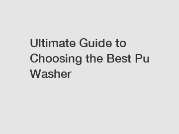 Ultimate Guide to Choosing the Best Pu Washer