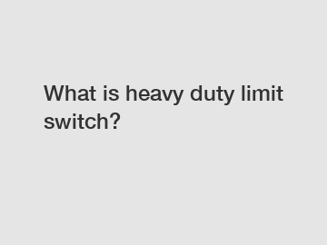 What is heavy duty limit switch?