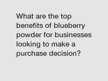 What are the top benefits of blueberry powder for businesses looking to make a purchase decision?