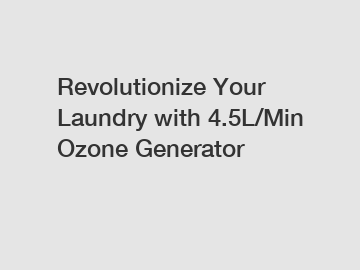 Revolutionize Your Laundry with 4.5L/Min Ozone Generator