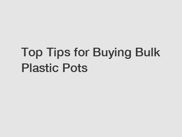 Top Tips for Buying Bulk Plastic Pots