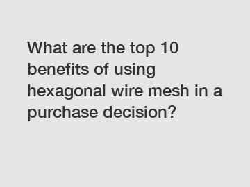What are the top 10 benefits of using hexagonal wire mesh in a purchase decision?