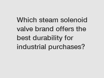 Which steam solenoid valve brand offers the best durability for industrial purchases?