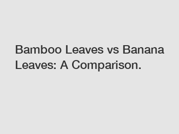 Bamboo Leaves vs Banana Leaves: A Comparison.
