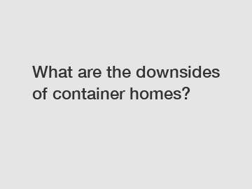 What are the downsides of container homes?