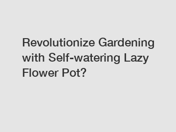 Revolutionize Gardening with Self-watering Lazy Flower Pot?