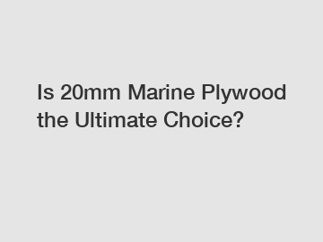 Is 20mm Marine Plywood the Ultimate Choice?