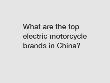 What are the top electric motorcycle brands in China?