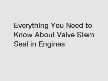 Everything You Need to Know About Valve Stem Seal in Engines