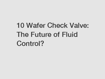 10 Wafer Check Valve: The Future of Fluid Control?