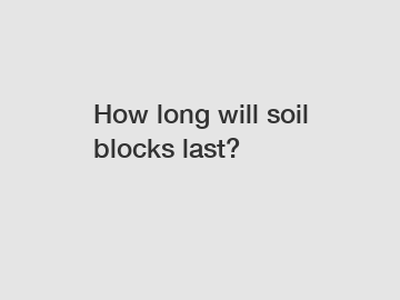How long will soil blocks last?