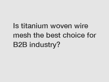 Is titanium woven wire mesh the best choice for B2B industry?