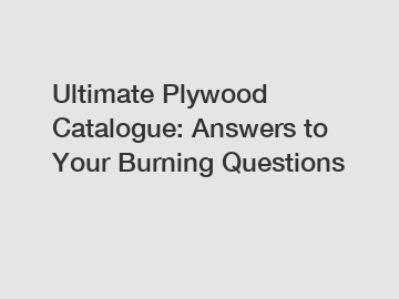 Ultimate Plywood Catalogue: Answers to Your Burning Questions