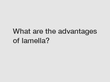 What are the advantages of lamella?