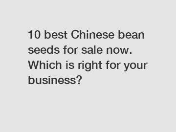 10 best Chinese bean seeds for sale now. Which is right for your business?