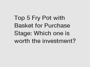 Top 5 Fry Pot with Basket for Purchase Stage: Which one is worth the investment?