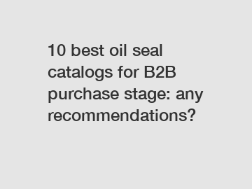 10 best oil seal catalogs for B2B purchase stage: any recommendations?