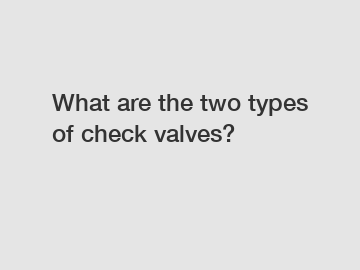 What are the two types of check valves?