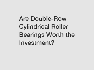 Are Double-Row Cylindrical Roller Bearings Worth the Investment?