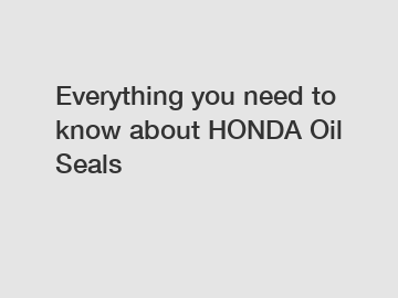 Everything you need to know about HONDA Oil Seals