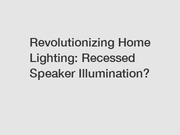 Revolutionizing Home Lighting: Recessed Speaker Illumination?