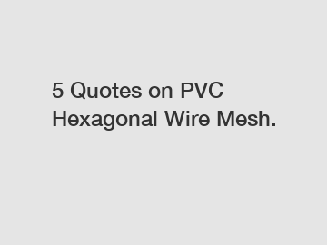 5 Quotes on PVC Hexagonal Wire Mesh.