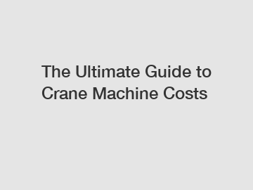 The Ultimate Guide to Crane Machine Costs