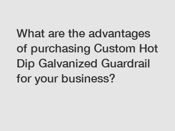 What are the advantages of purchasing Custom Hot Dip Galvanized Guardrail for your business?