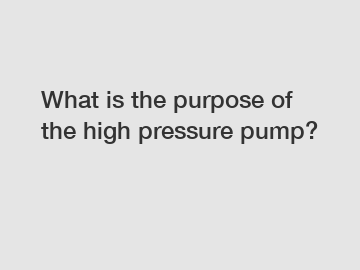 What is the purpose of the high pressure pump?