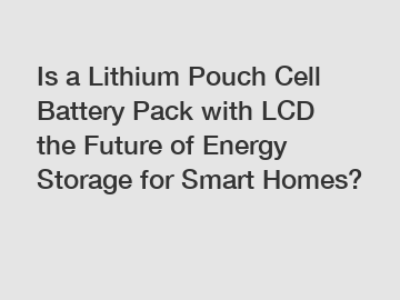 Is a Lithium Pouch Cell Battery Pack with LCD the Future of Energy Storage for Smart Homes?