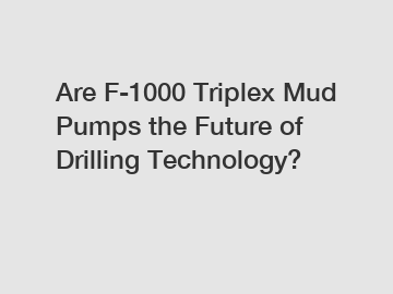 Are F-1000 Triplex Mud Pumps the Future of Drilling Technology?