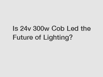Is 24v 300w Cob Led the Future of Lighting?