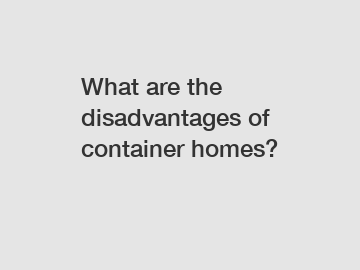 What are the disadvantages of container homes?